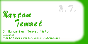 marton temmel business card